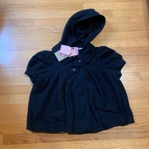 Juicy Couture Pam & Gela Puff Short Sleeve Hooded Jacket Blouson Black Medium